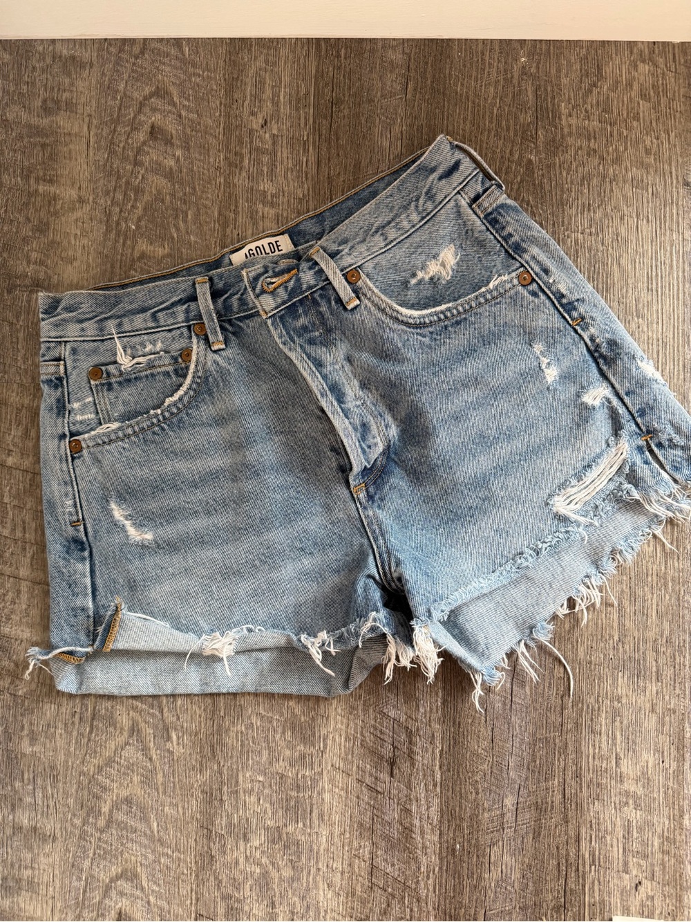 AGOLDE Light Blue Parker Denim Shorts 27